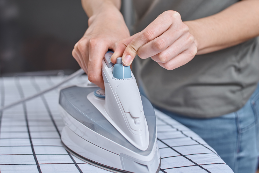 Woman Ironing Clothes Ironing Board