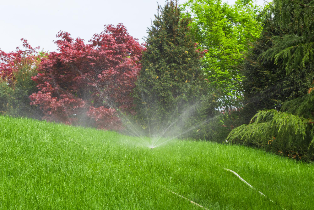 garden-irrigation-system-lawn-automatic-lawn-sprinkler-watering-green-grass-selective-focus