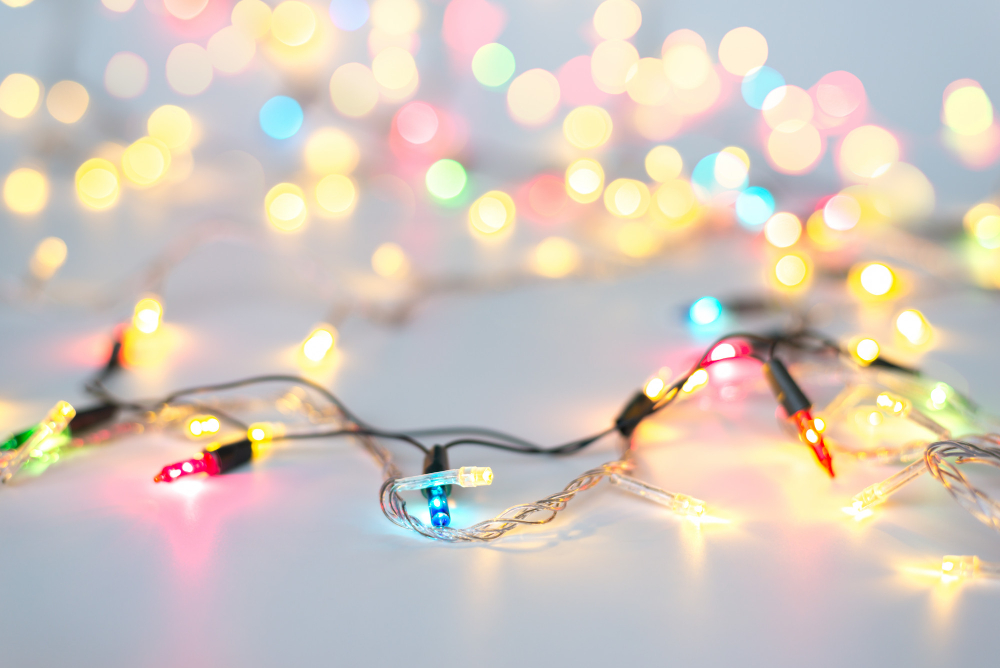 Christmas Lights String Multi Colours Blue Yellow Green Pink