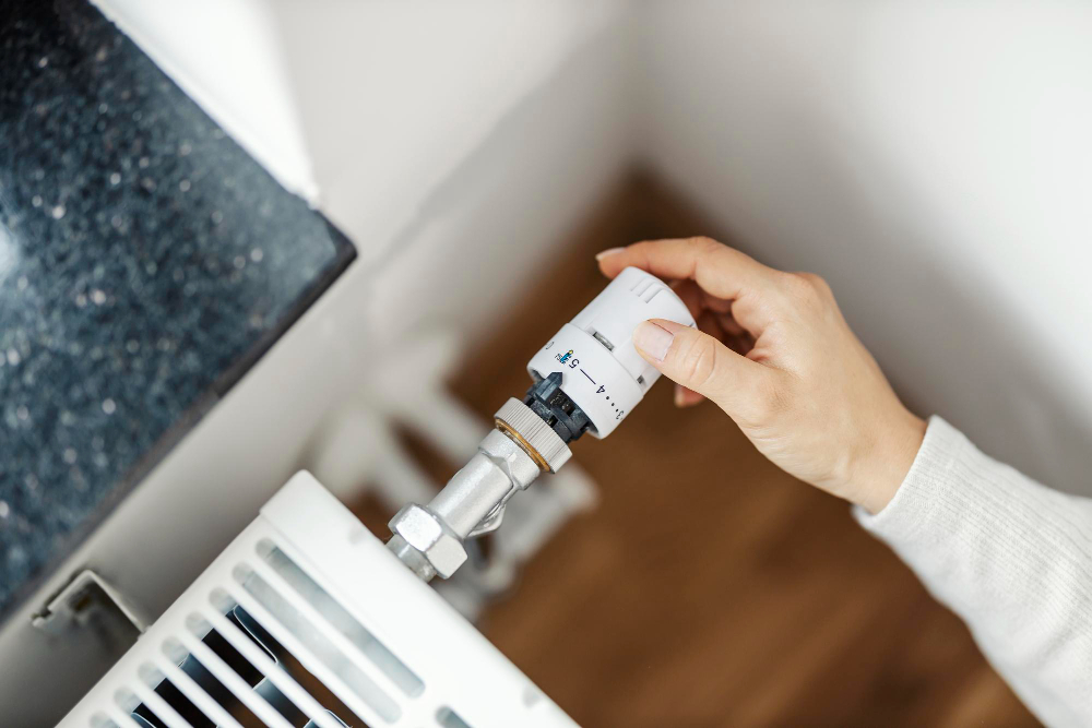 Close Up Woman Saves Heating