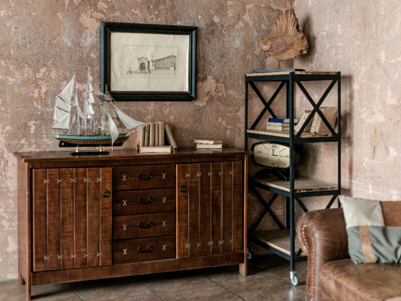 Old Fashioned Room Interior With Antique Furniture Decoration