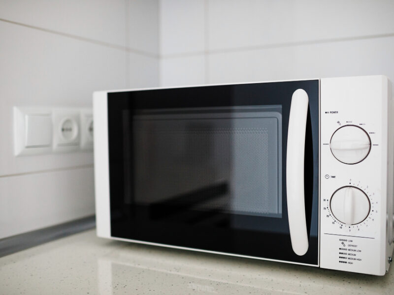 Modern Kitchen Interior With Microwave Oven