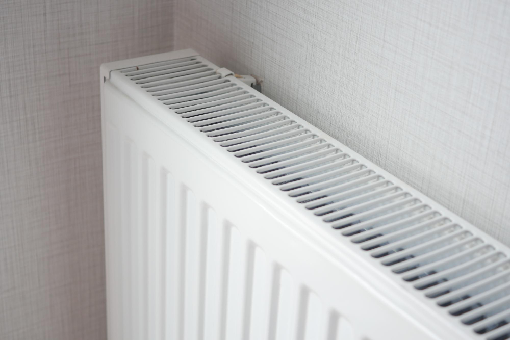 White Radiator Grey White Wall Apartment Heating Installation System