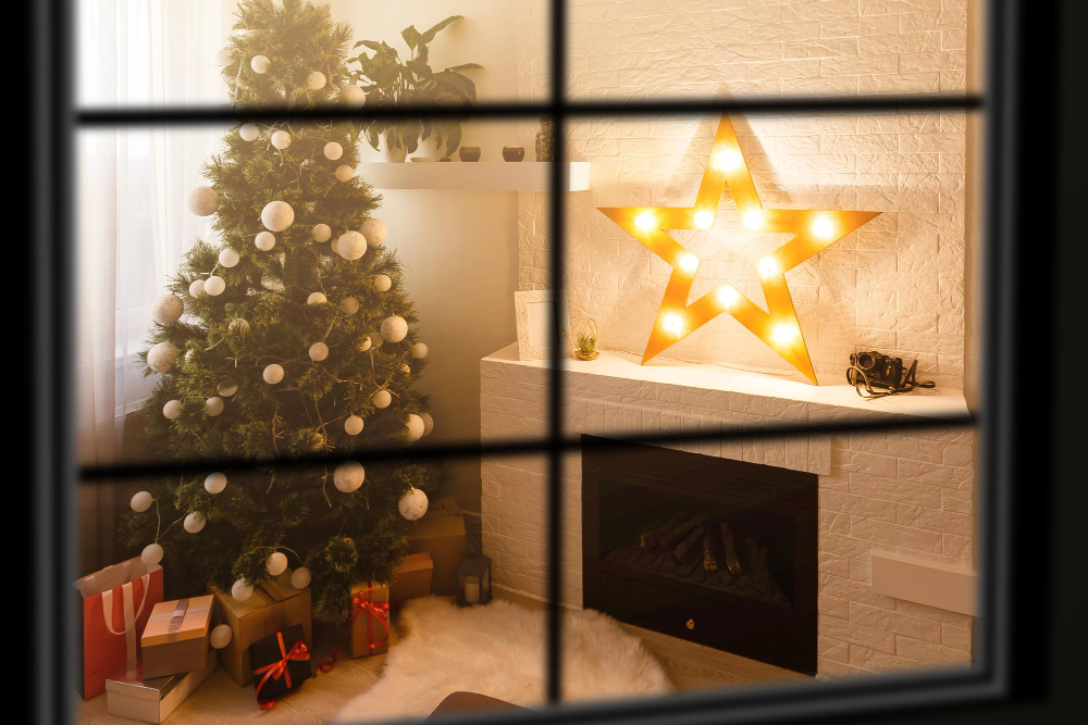 Atmospheric Christmas Window Xmas Tree
