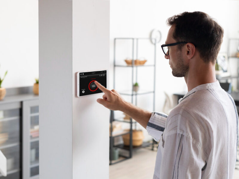 Man Using Tablet His Smart Home