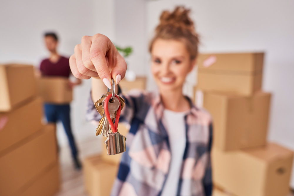 Woman S Hand Showing Keys From New Apartment